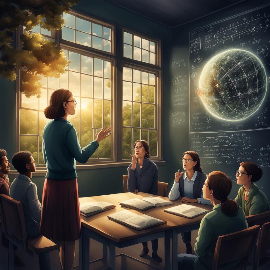 Quantum Physics Lecture in Detailed Matte Painting