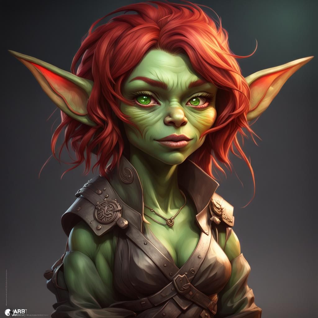 Chibi Goblin Portrait in Hyperdetailed Digital Art