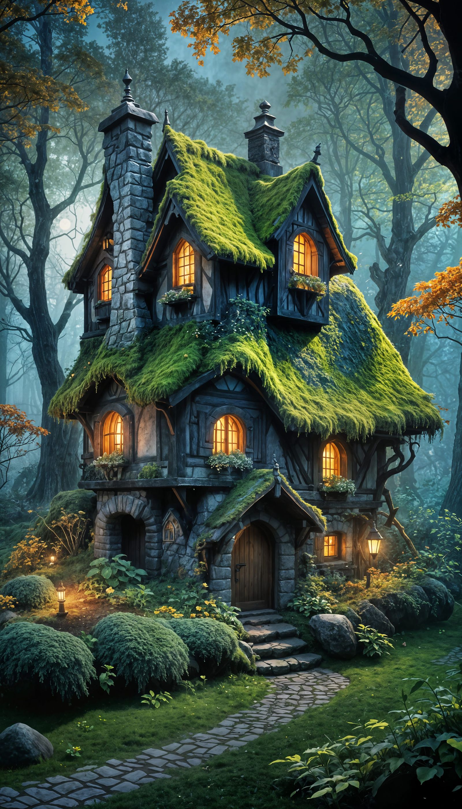 Enchanted Forest Cottage in Hyper-Realistic Digital Art
