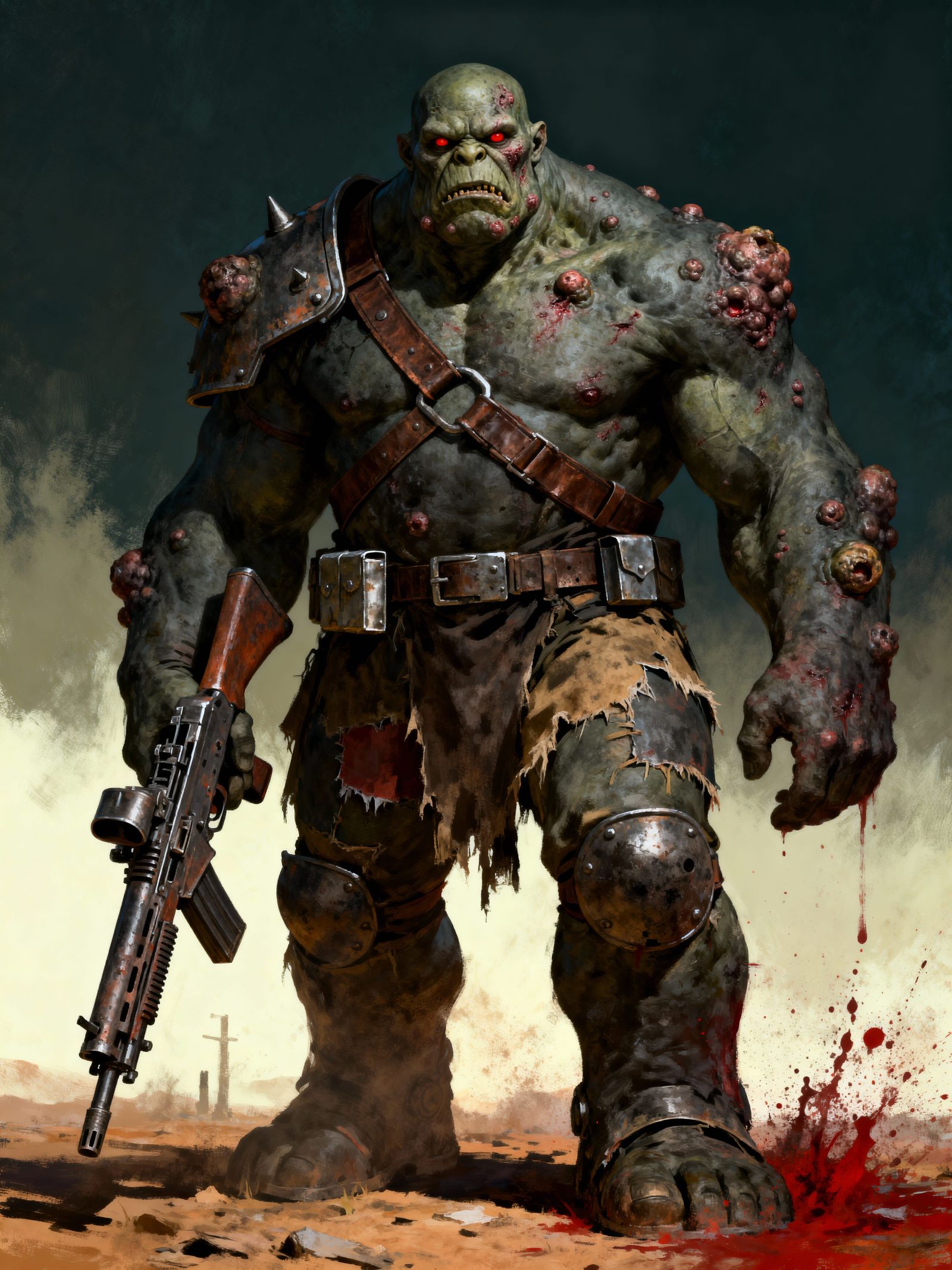 Post-Apocalyptic Mutant Warrior with Assault Rifle