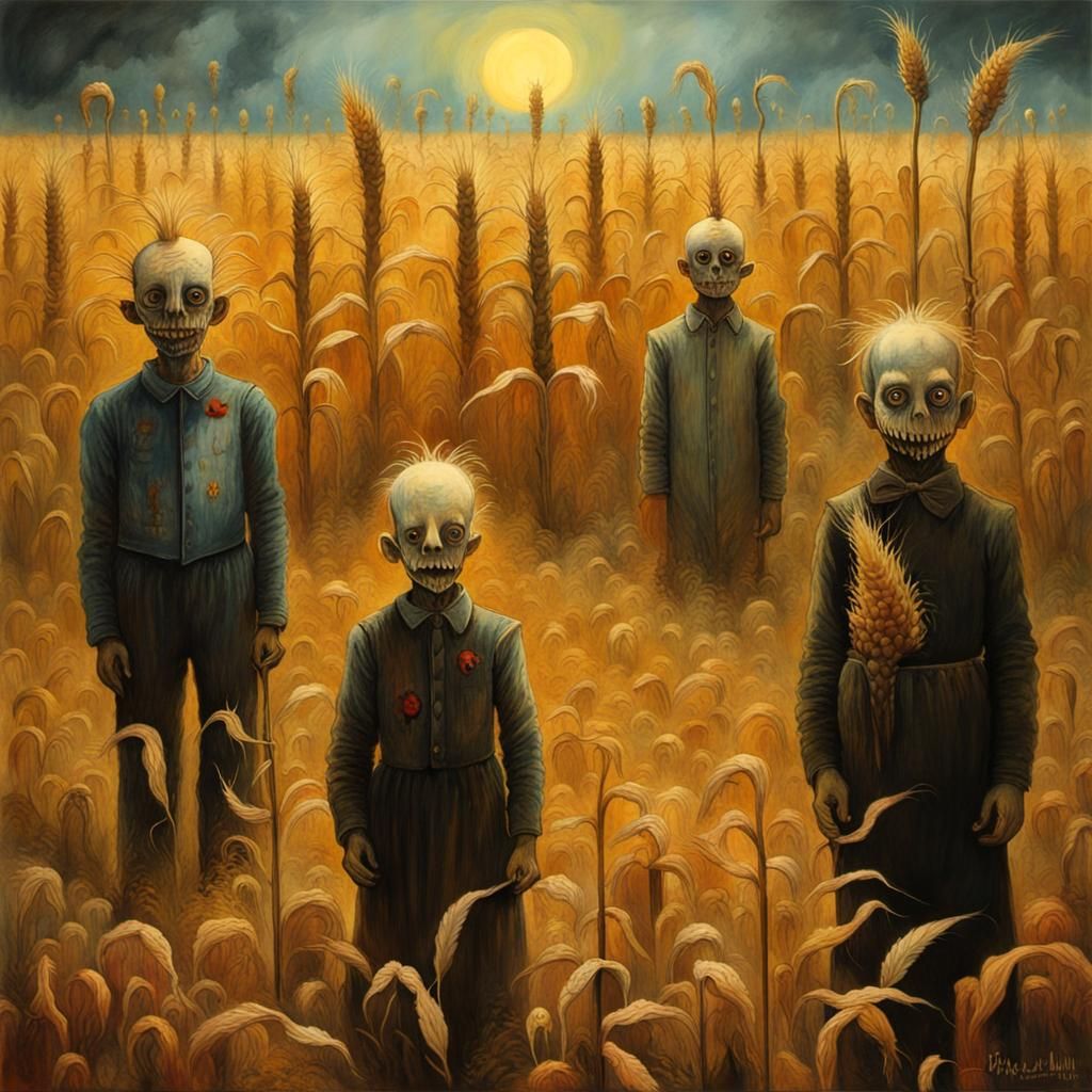 Children of the Corn: Gouache Watercolor Masterpiece