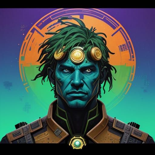 Solarpunk Hero Basks in Eco-Friendly Futurism