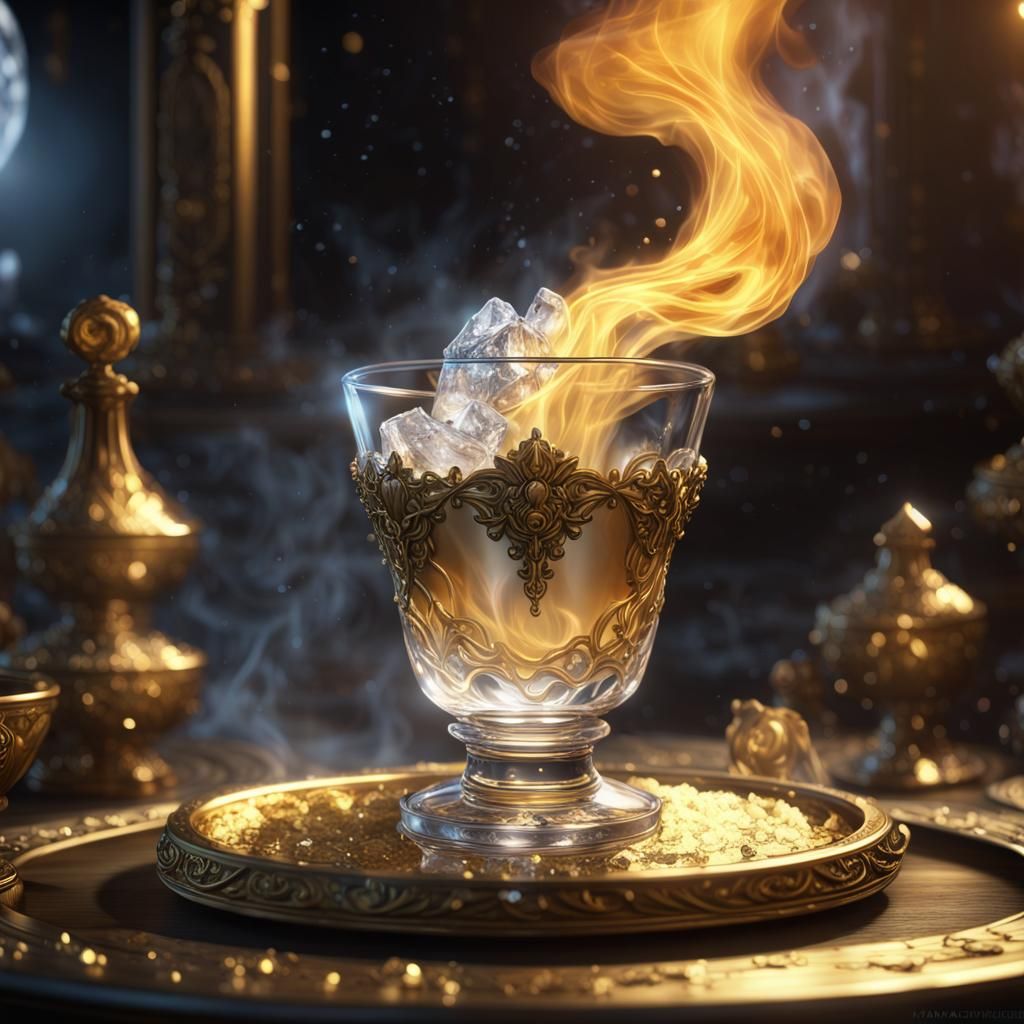 Gold Iridescent Vodka in Starlight Shot Glass
