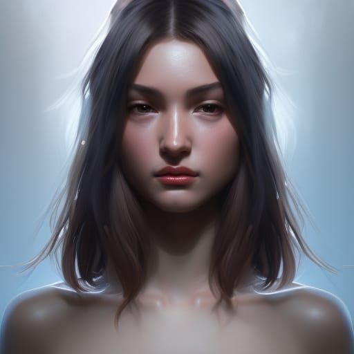 Detailed Portrait in Art Nouveau Style