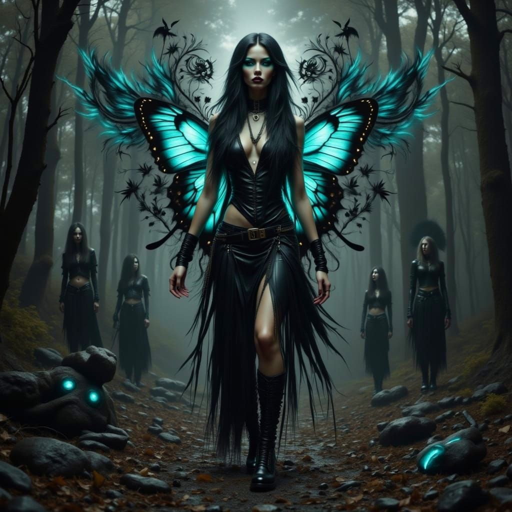 Dark Gothic Punk Goddess Walks Through Valley of Despair