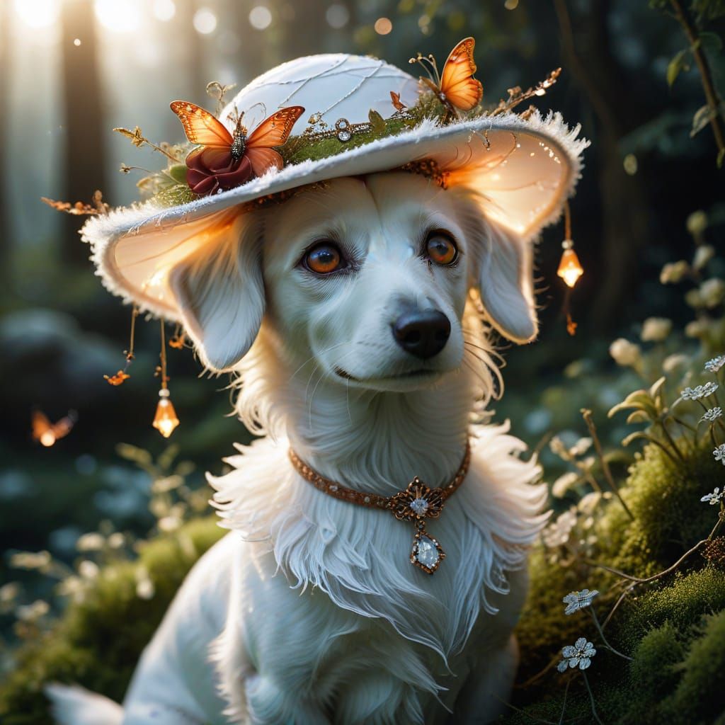 Ethereal Fairycore Witch with Dachshund