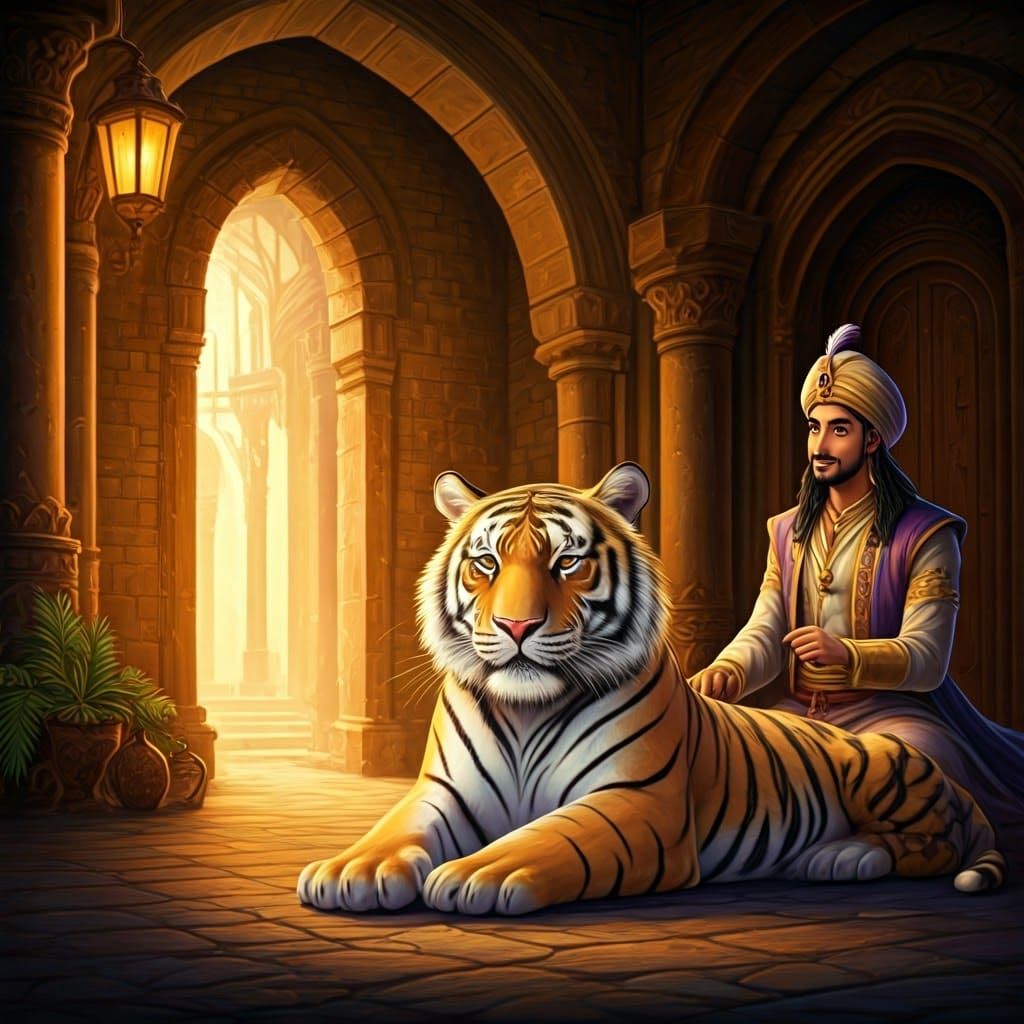 Prince and His Faithful Tiger Companion