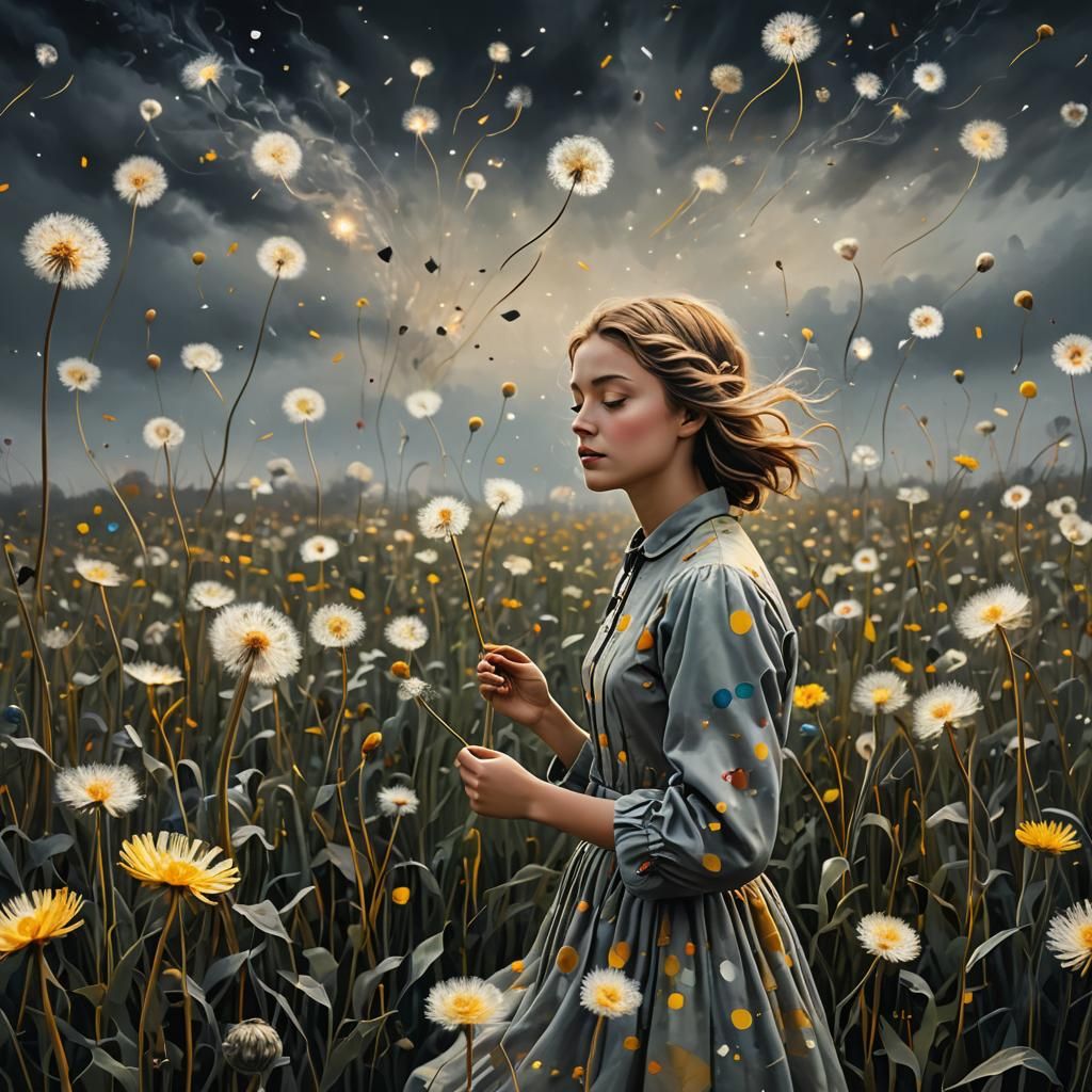 Dandelion Dreamscape: Surrealist Art Inspired by the Masters