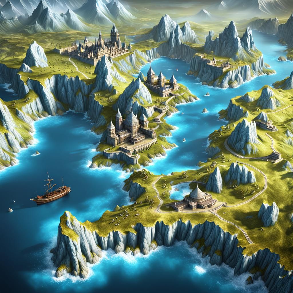 3D Map of Forgotten Realms: Digital Matte Painting