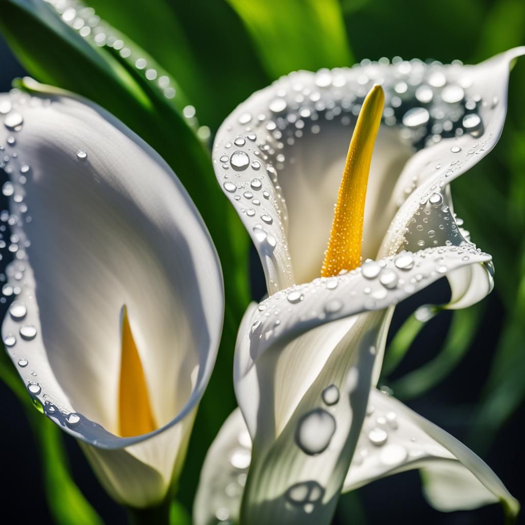 Calla Lily Macro with Water Droplets