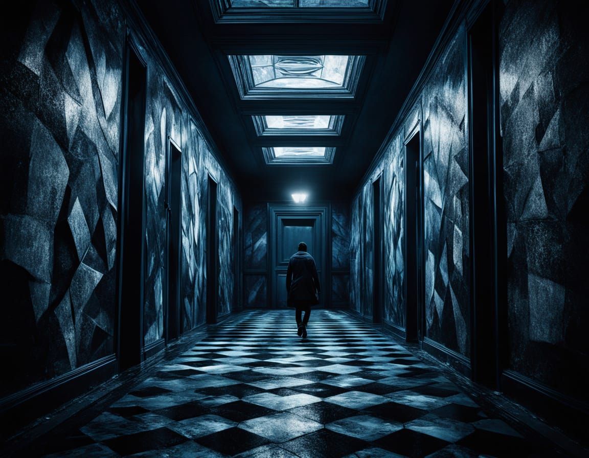 Mysterious Corridor with Infinite Staircases in Low Angle Sh...