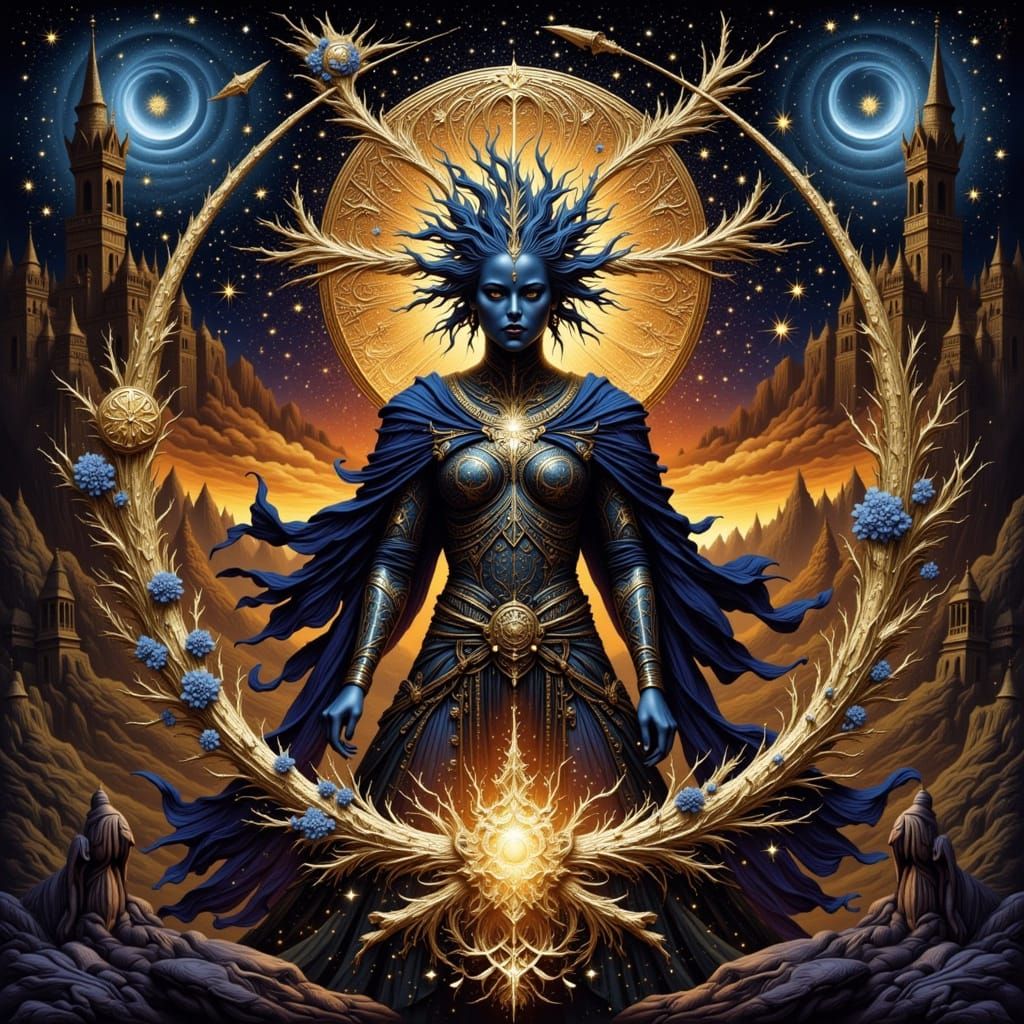 Mystic Serene Woman Lost in Thought