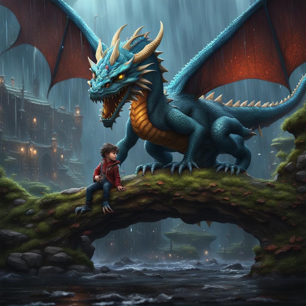 Dragons in the Rain: Fantasy Concept Art