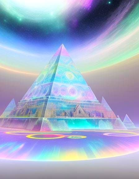 Glowing Mandala of Light Energy in Rainbow Colors