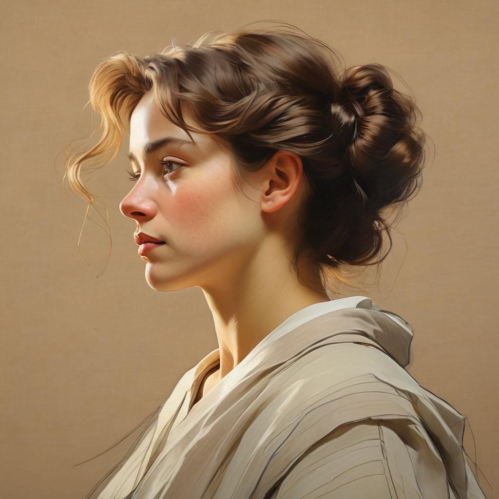 Dynamic Zacatecana Portrait in Expressive Pencil Sketch Styl...