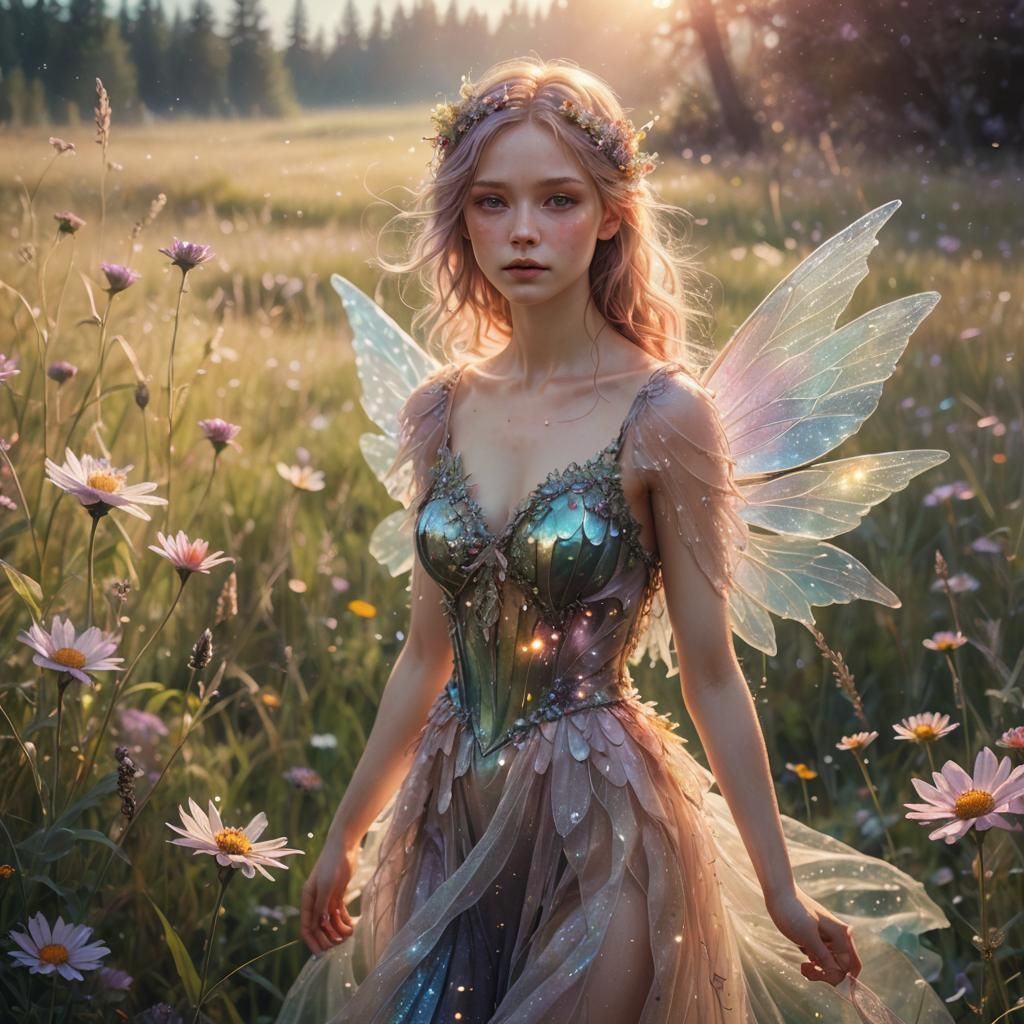 Ethereal Fairy in Dreamy Fairycore Meadow