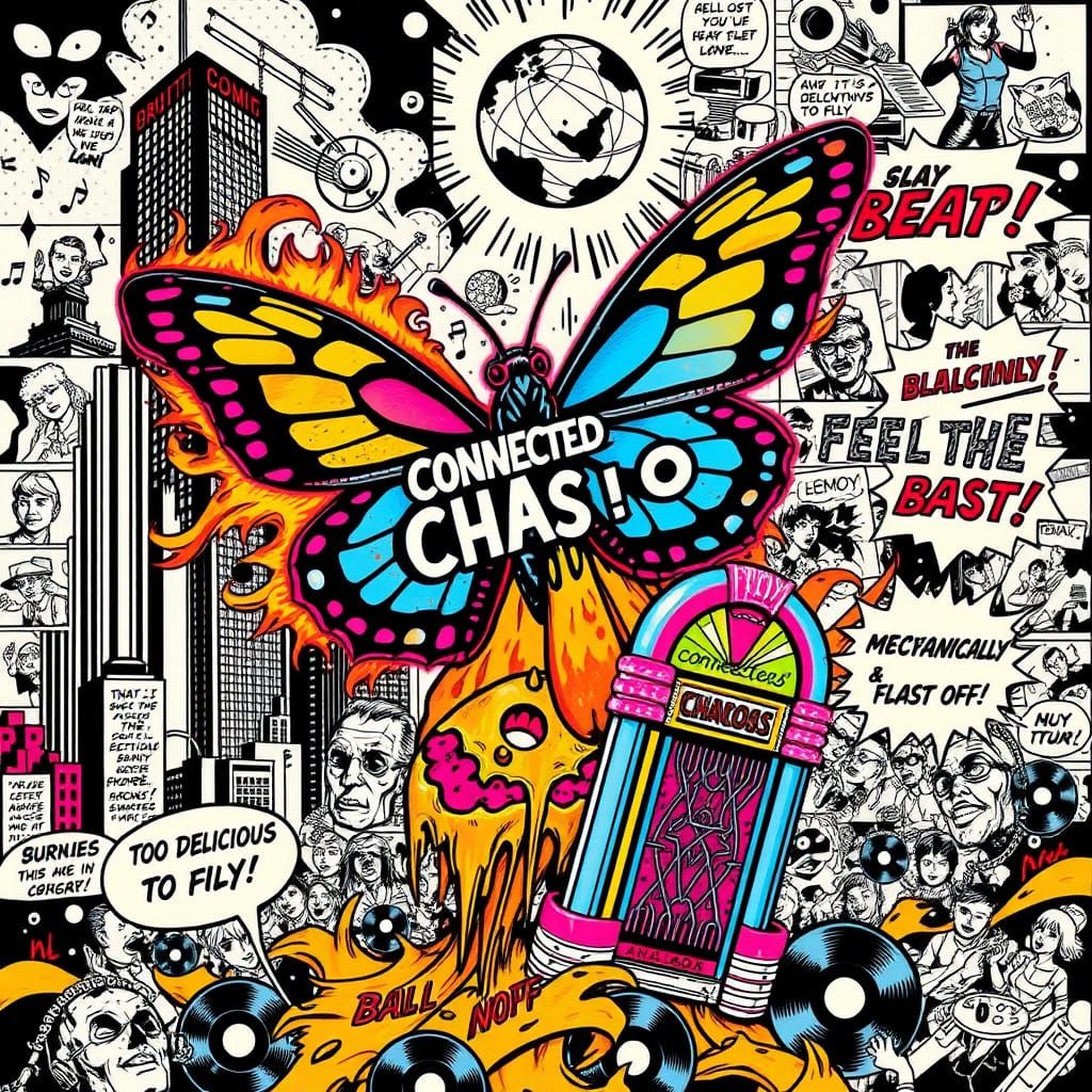 Pop Art Explosion of Melting Skyscrapers into Smartphones in...