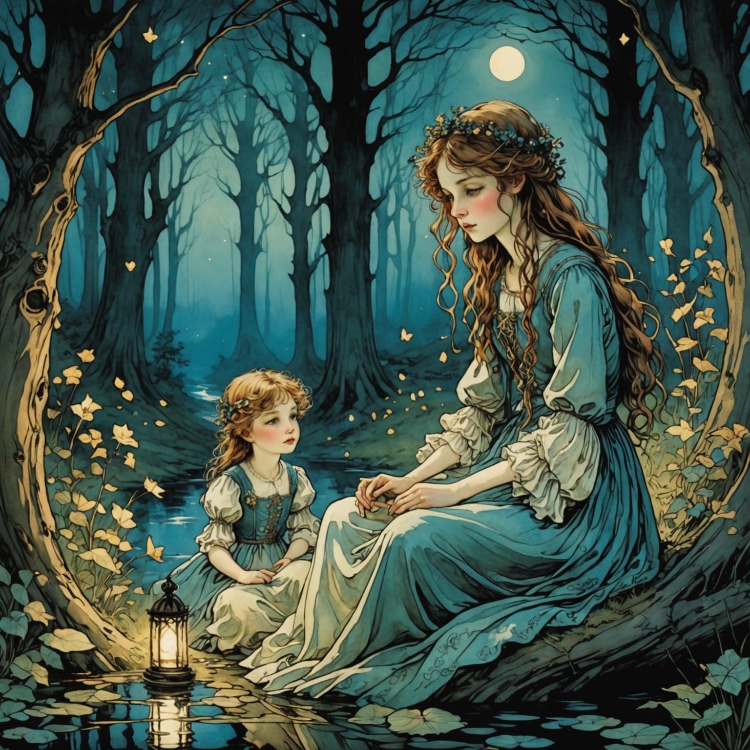 Luminous Innocence Fairytale Art in Rackham Style