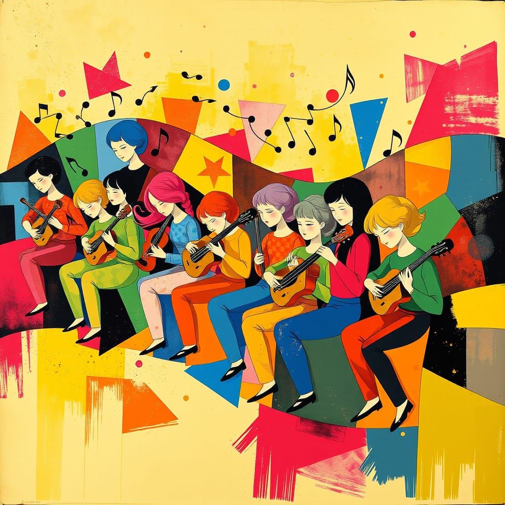 Vibrant Neo-Cubist Dreamscapes of Geometric Dolls