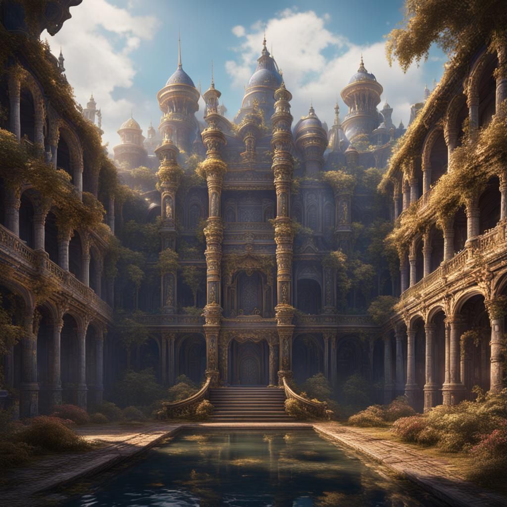Fantastical Palace Concept Art in Deep Color