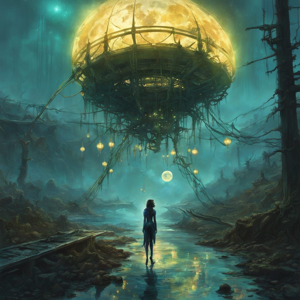 Seeking answers in the orb's light.