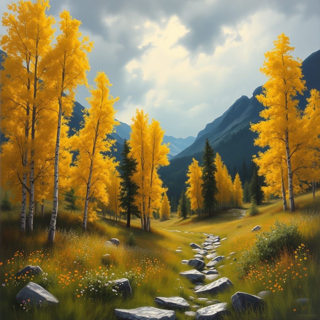 Aspen Valley After Storm: An Oil Painting