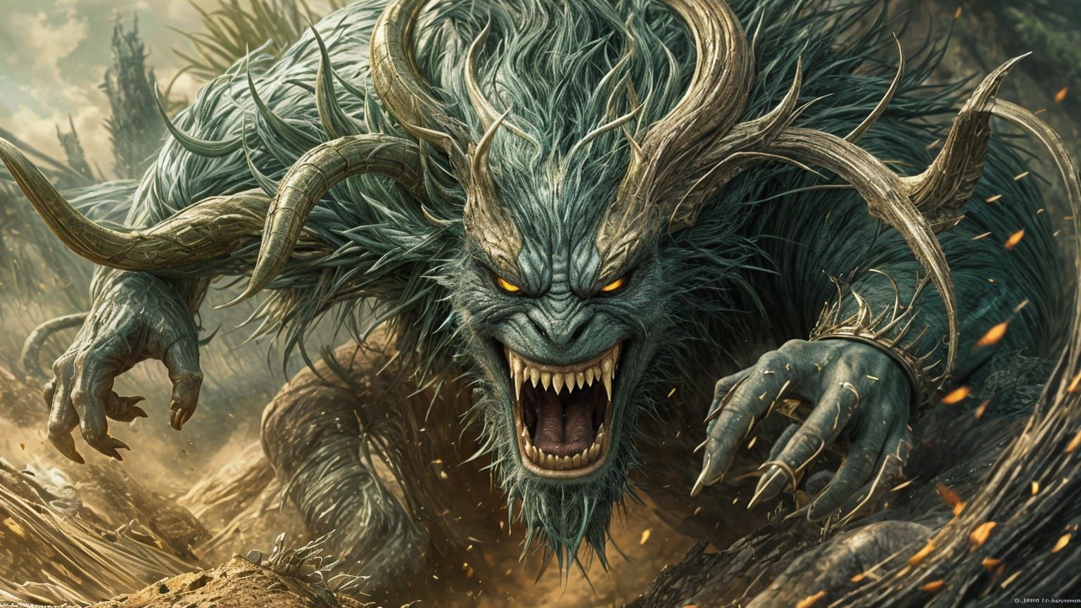 Cyberpunk Ronin Warrior in Amberpunk Style