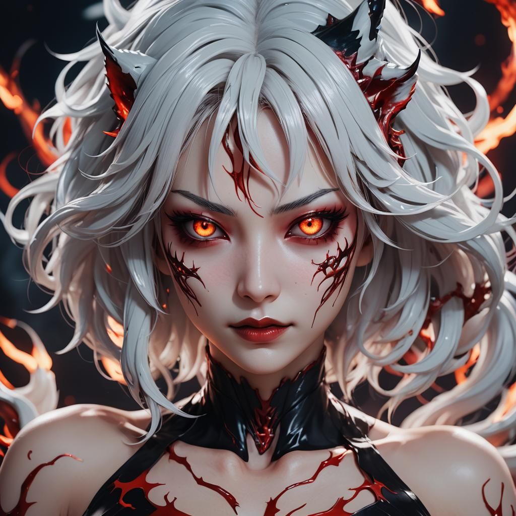Kitsune Girl in Agony: Realistic 3D Anime Art
