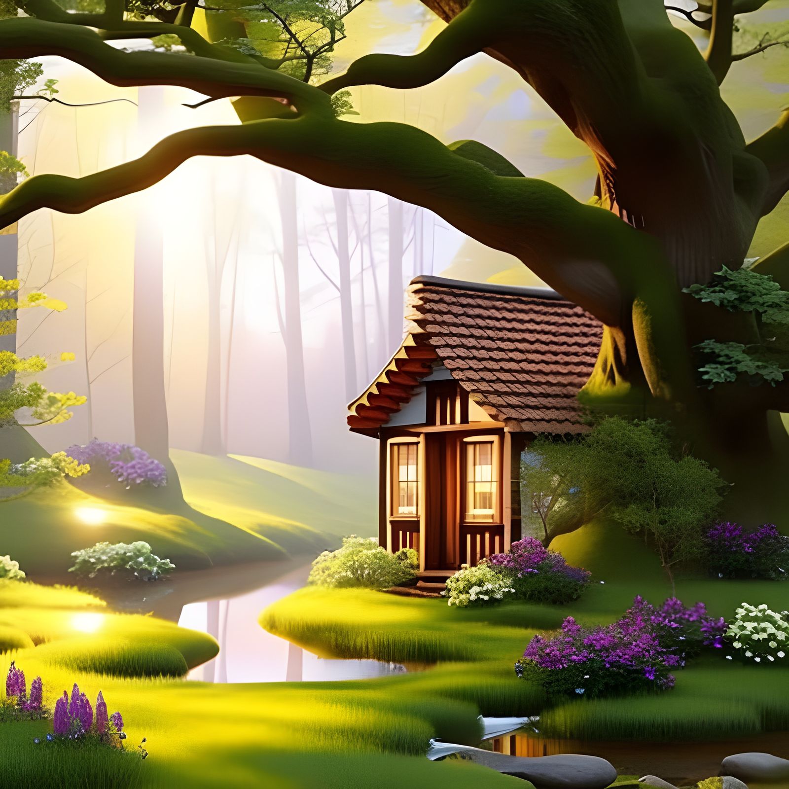 Enchanting Forest Cottage with Wildlife and Sunshine