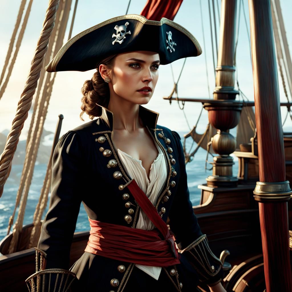 Natalie Portman as Pirate: Photorealistic Portrait