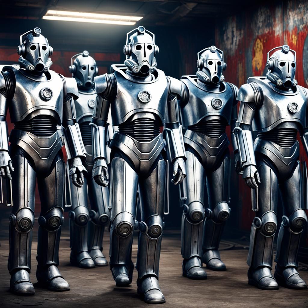 Cyberman Robot in 1950s Fallout Style
