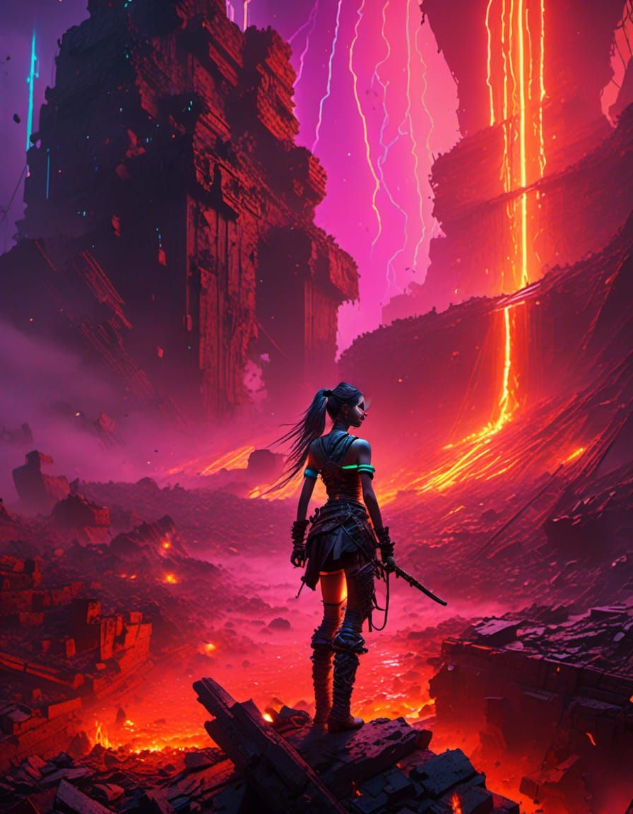 Sci-Fi Battle Scene with Lava in Unreal Engine