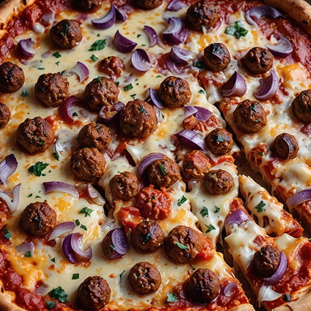 Detailed Chicago Pizza Slice in Dutch Master Style