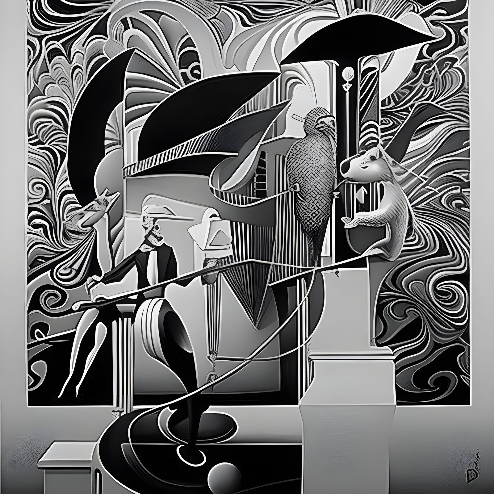 Surreal Cowboy, Horse, and Koala Digital Art