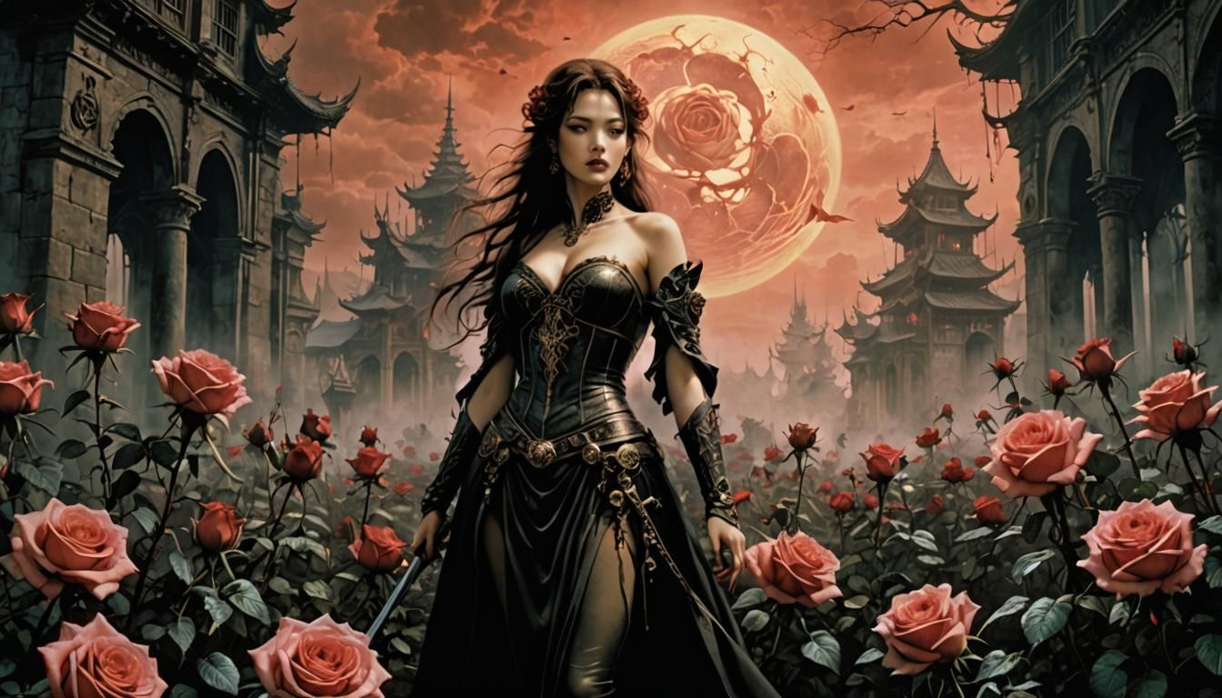 Fantasy Matte Painting of a Carnivorous Rose