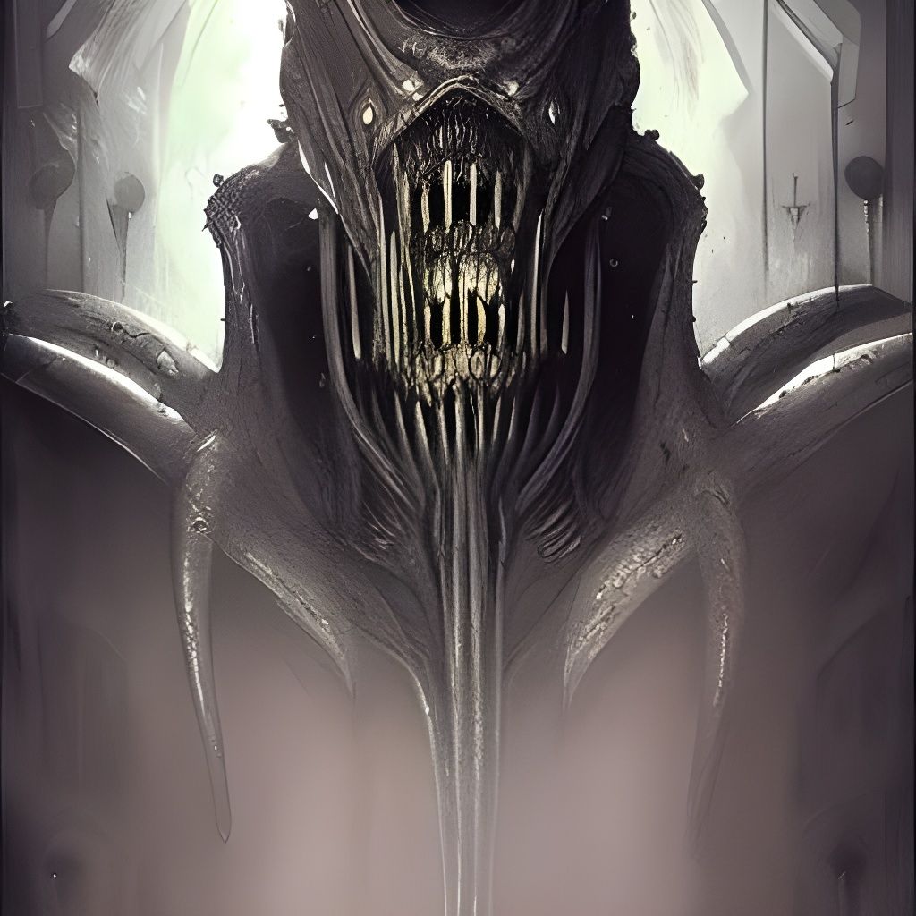 Sinister Biomechanical Landscape in Giger Style