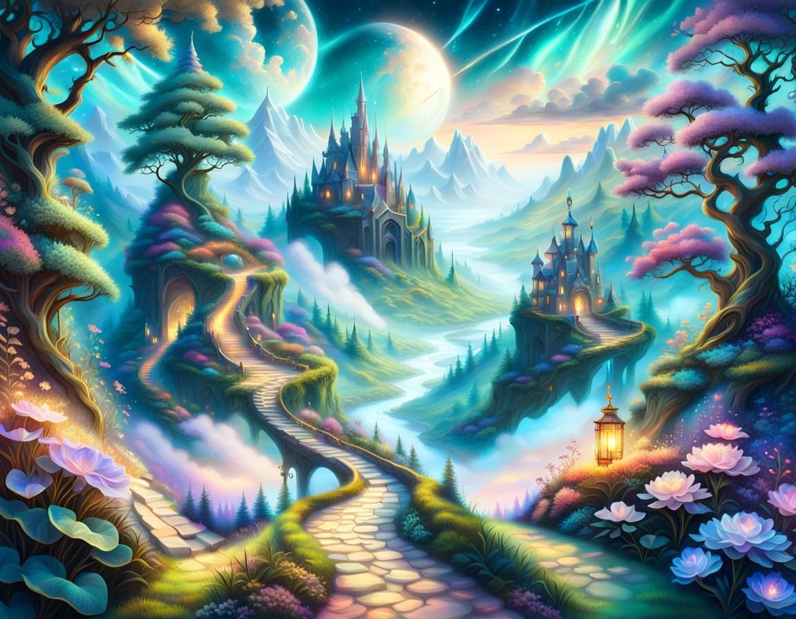 Enchanted Realm: A Hyperdetailed Digital Matte Painting