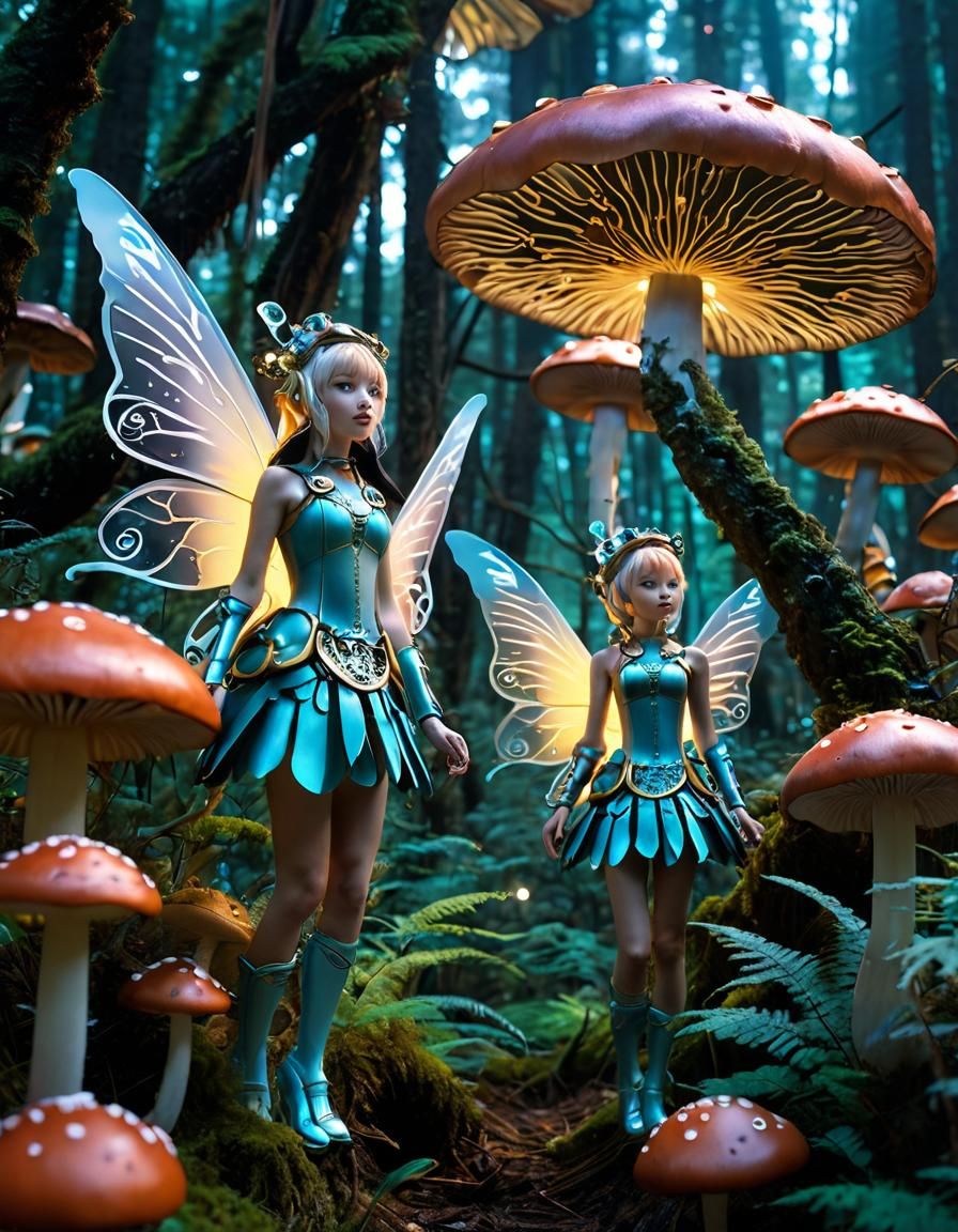 Pentax 10mm Fisheye lens mecha fantasy. Close-up medium shot...