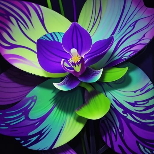 Glass Orchids: Abstract Expressionism in Vibrant Colors