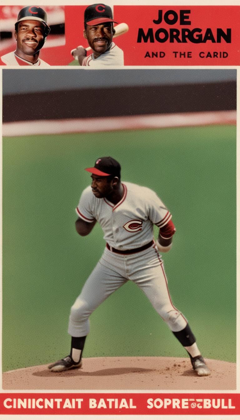 Joe Morgan and the Cincinnati stadium Double-exposure baseball card