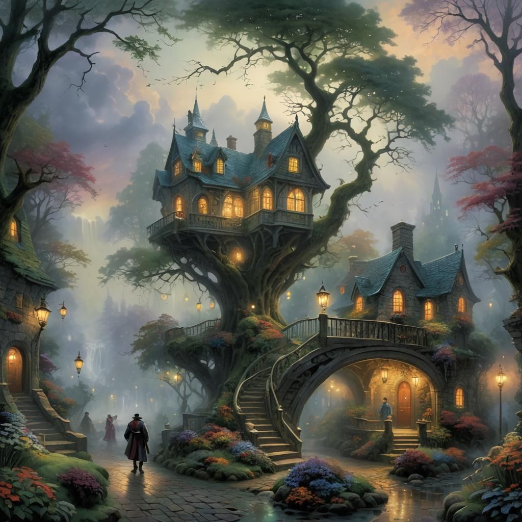 Ethereal Fantasy Encounter in Hyperdetailed Mist