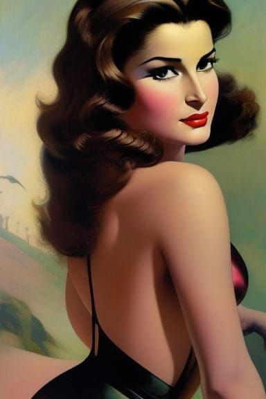 "Ivana Baquero" portrait by Frank Frazetta