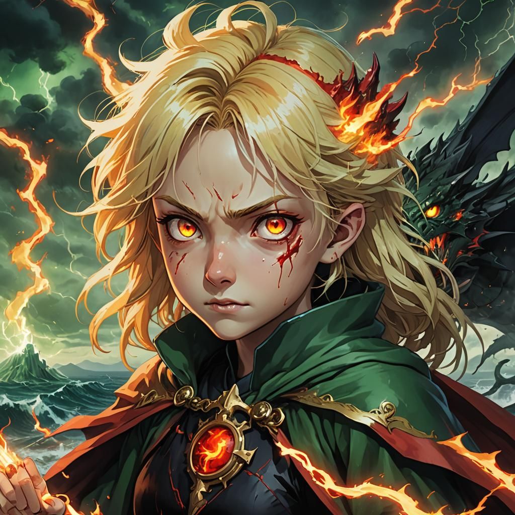 Vampire Child Super Saiyan Transformation: Ghibli Anime Art