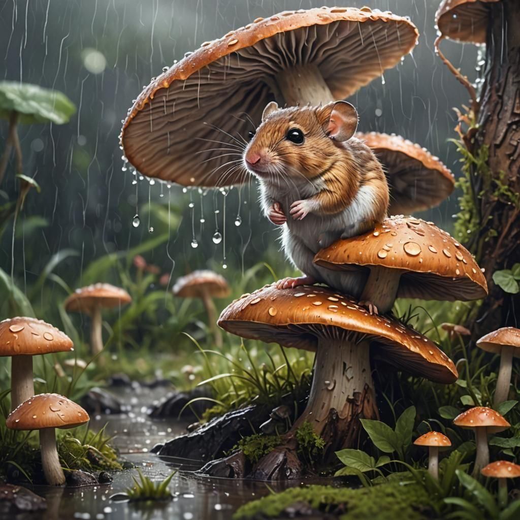 Trying to stay dry on a rainy day