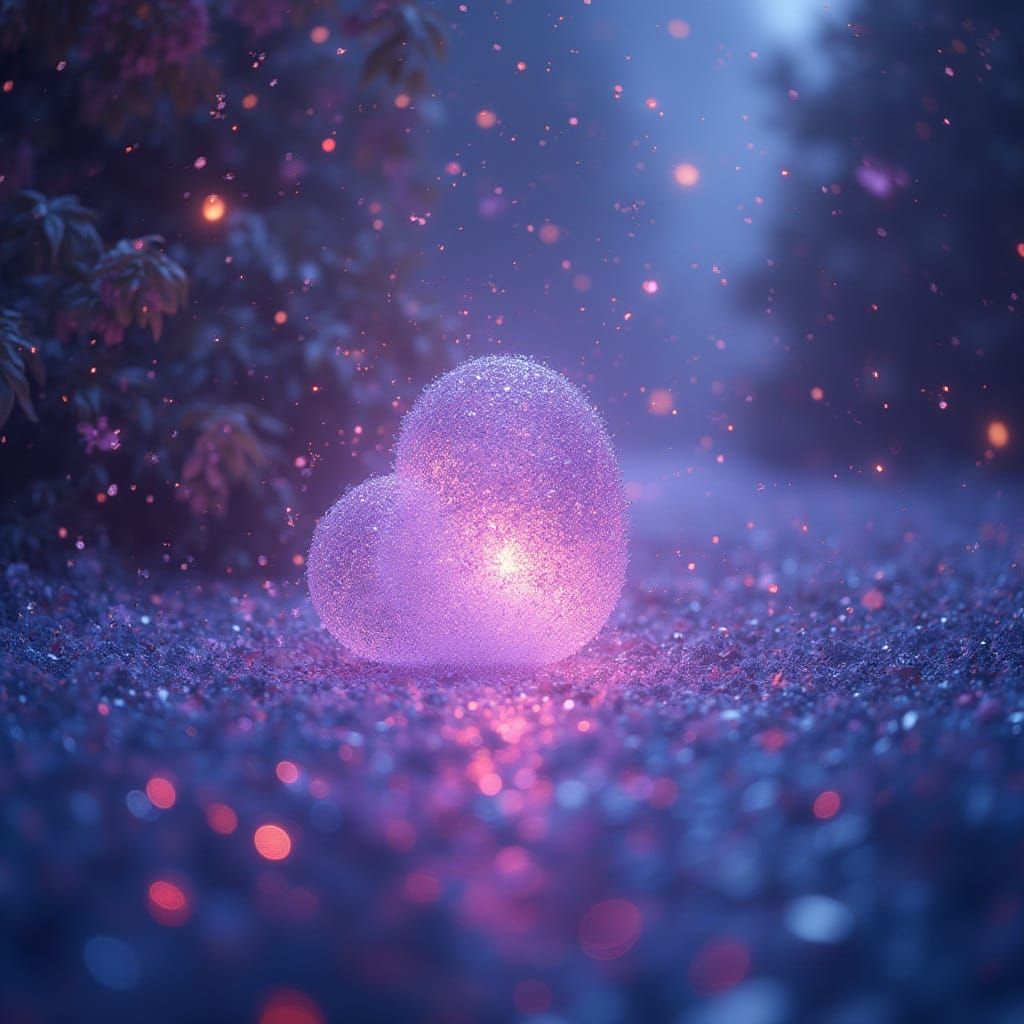 Ethereal Luminous Dreamscape with Sapphire and Amethyst Hues