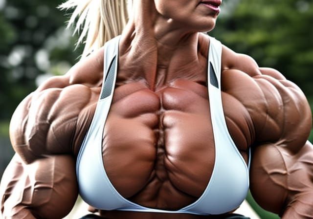 Mega Muscular Bodybuilder Mom with Ripped Physique