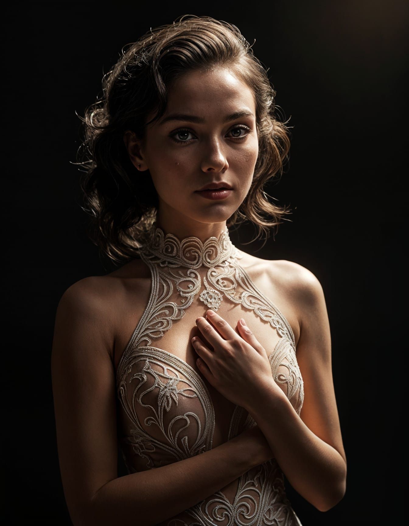 Elegant Woman in Noir Silhouette