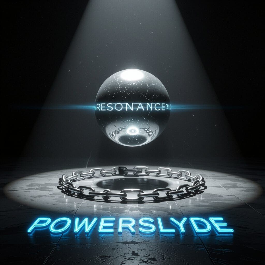 Chrome Chain and Glowing Orb in Infinite Void