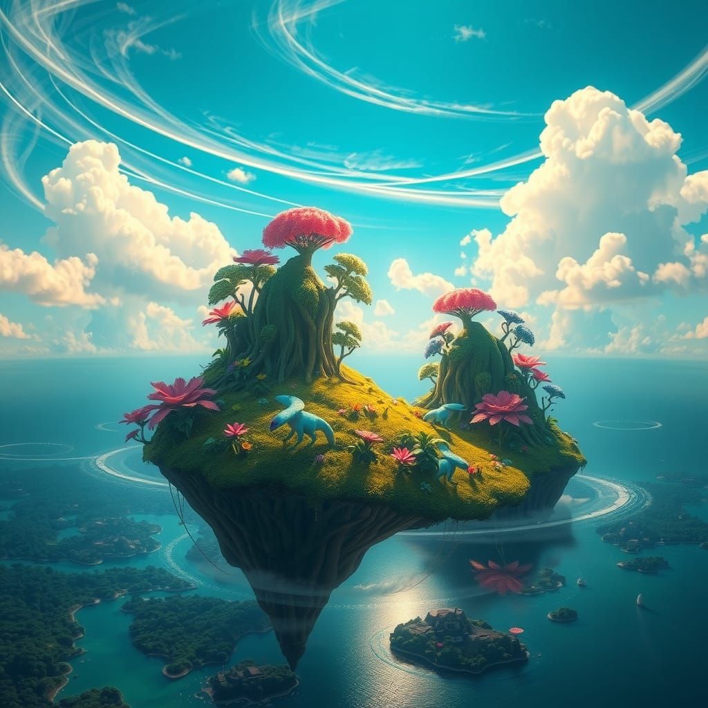 Lush Islands Embrace: Fantasy Concept Art