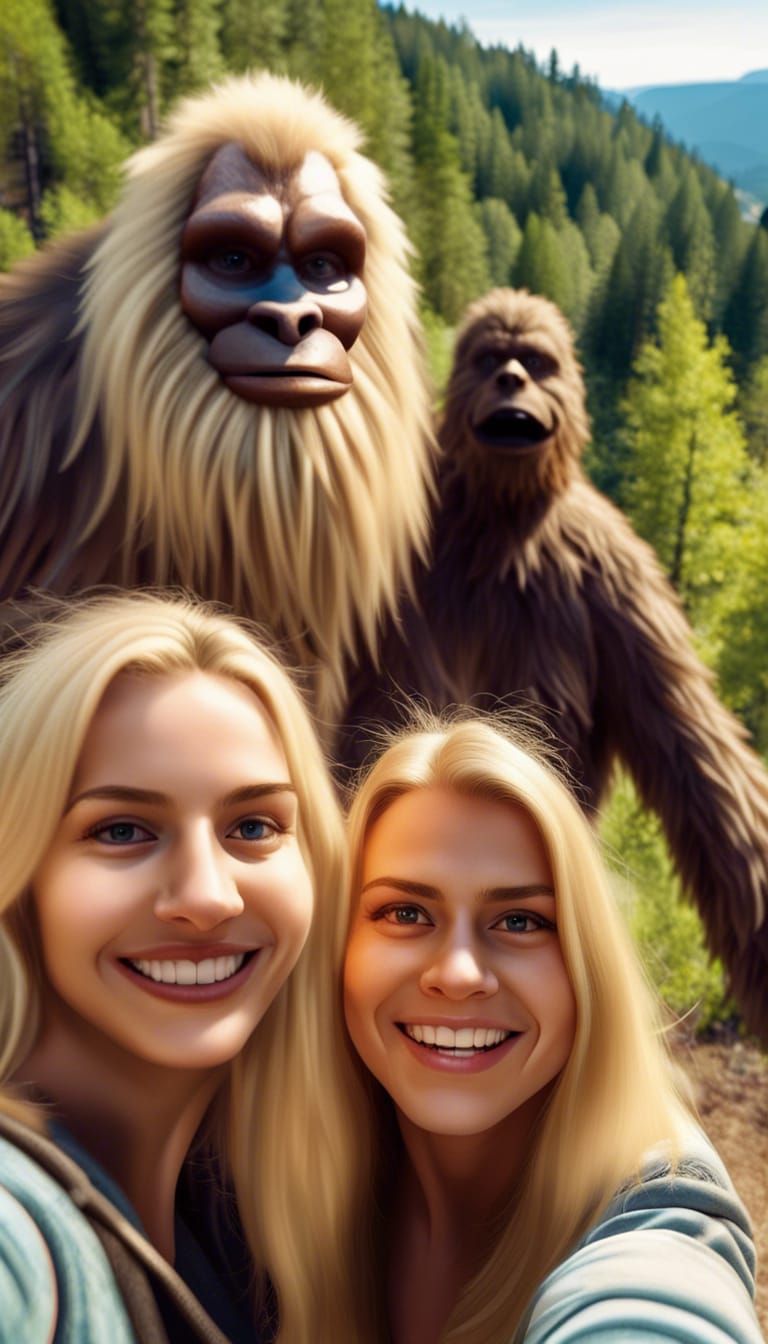 Girl Takes Selfie With Bigfoot in Forest